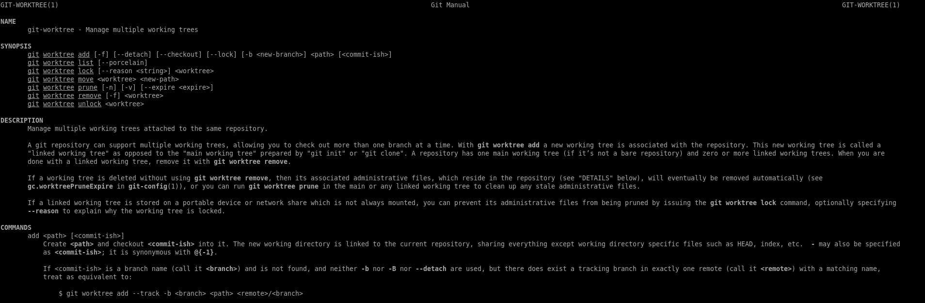 image from git worktree - Un seul repo, plusieurs dossiers